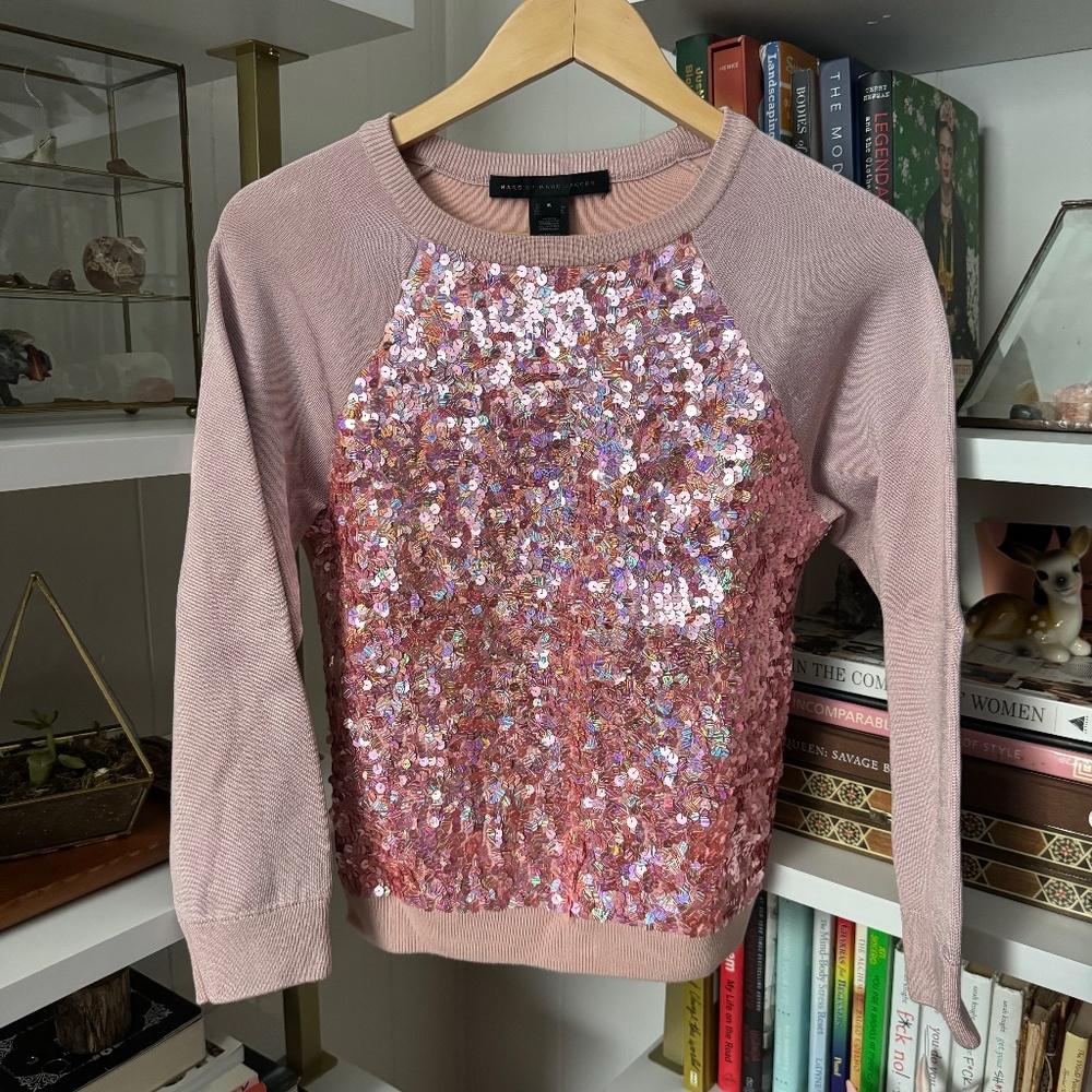 Marc Jacobs Pink Sequin Sweater - Size S